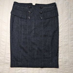 Zara Basic Lined Pencil Skirt Grey